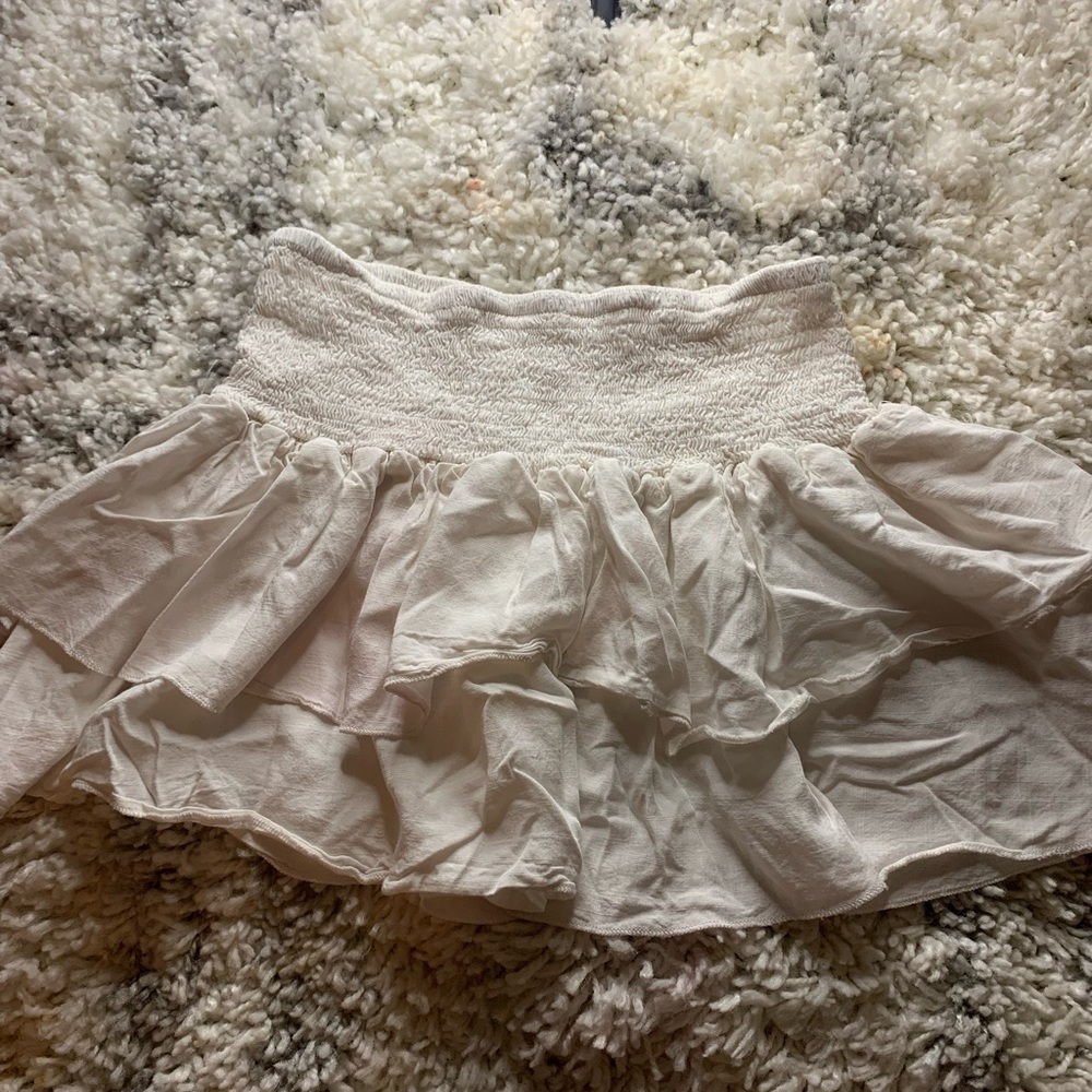 white ruffled shein skirt, size small
